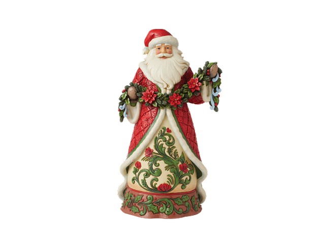 12th Annual Santa with Garland Figurine 31 cm