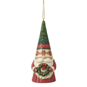 Gnome with Wreath Hanging Ornament 12 cm