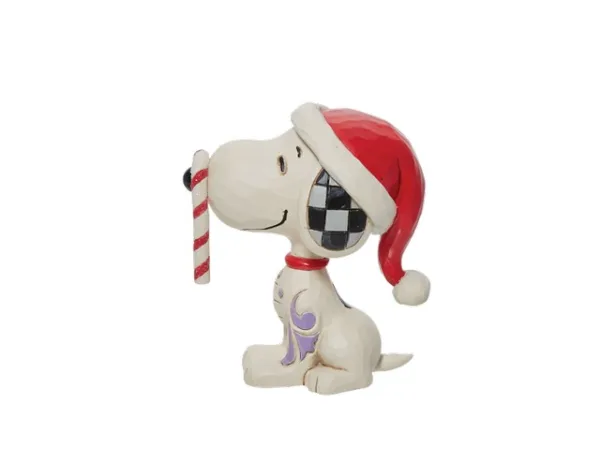 Snoopy with Candy Cane Mini Figurine 7 cm