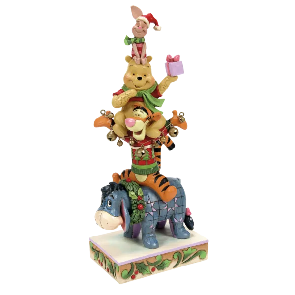 Friendships & Festivities (Stacked Pooh & Friends Christmas Figurine) 25 cm