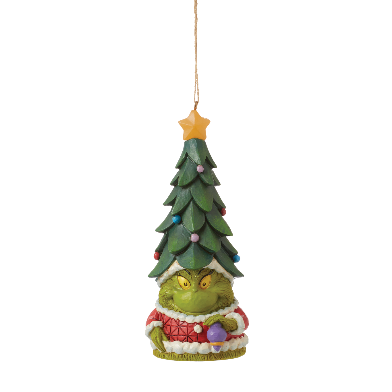 Grinch Gnome with Light Tree Hat Hanging Ornament 13