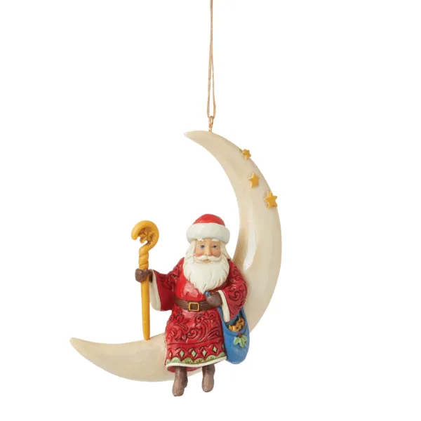 Santa in Moon Hanging Ornament 9