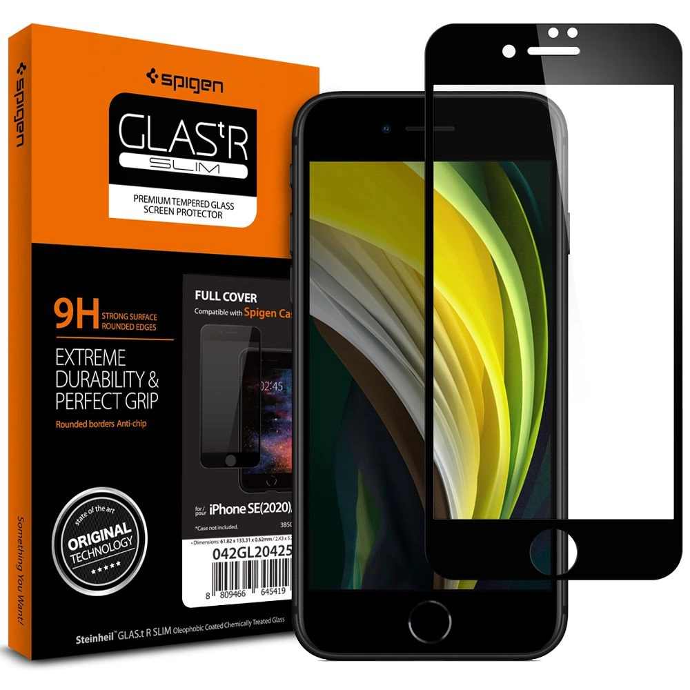 Spigen Glass FC Tempered Glass for iPhone 7 / 8 / SE 2020 / 2022 - Black