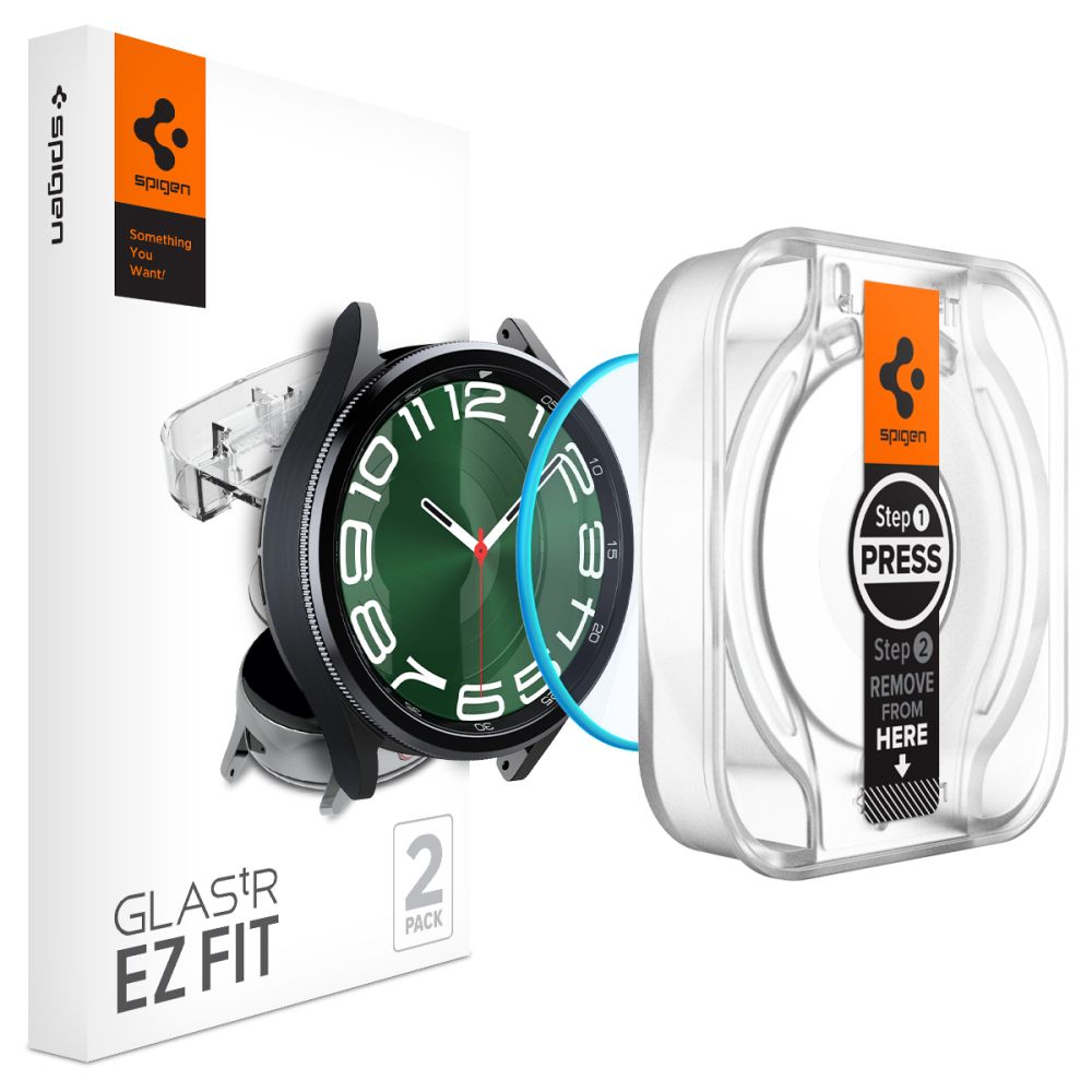 Spigen - Glas.tR EZ Fit (2 pack) - Samsung Galaxy Watch6 Classic 47mm - Clear