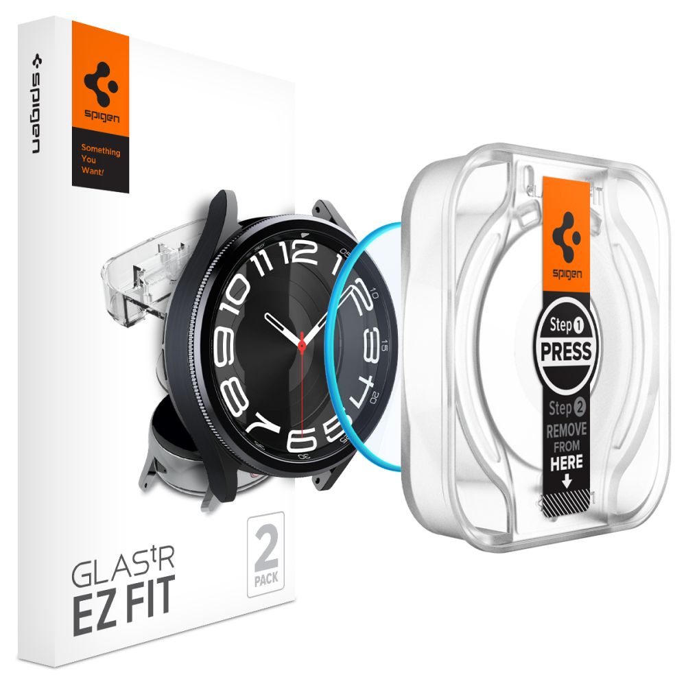 Spigen - Glas.tR EZ Fit (2 pack) - Samsung Galaxy Watch6 Classic 43mm - Clear