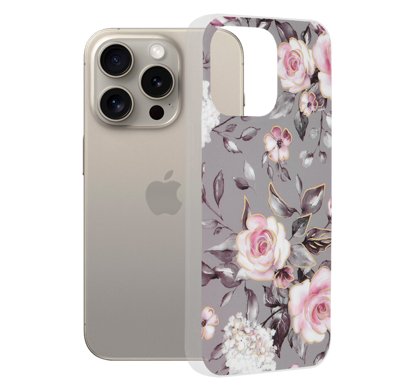 Techsuit - Marble Series - iPhone 15 Pro Max - Bloom of Ruth Gray