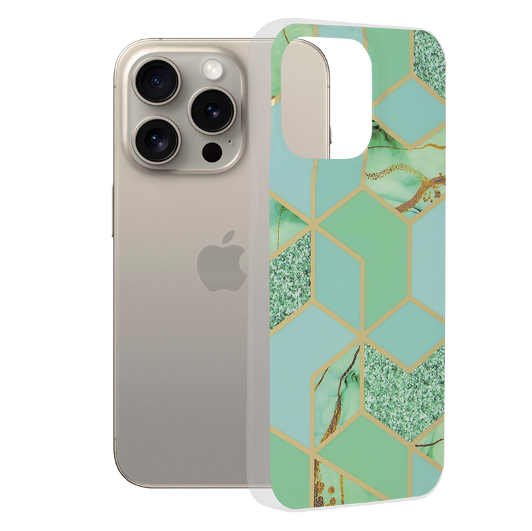 Techsuit - Marble Series - iPhone 15 Pro Max - Green Hex