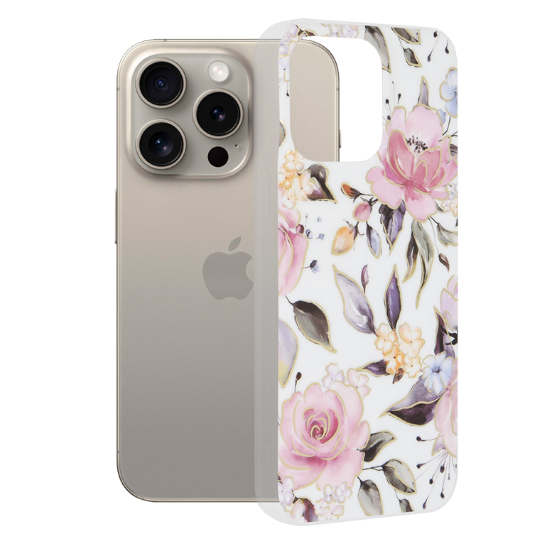 Techsuit - Marble Series - iPhone 15 Pro Max - Chloe White