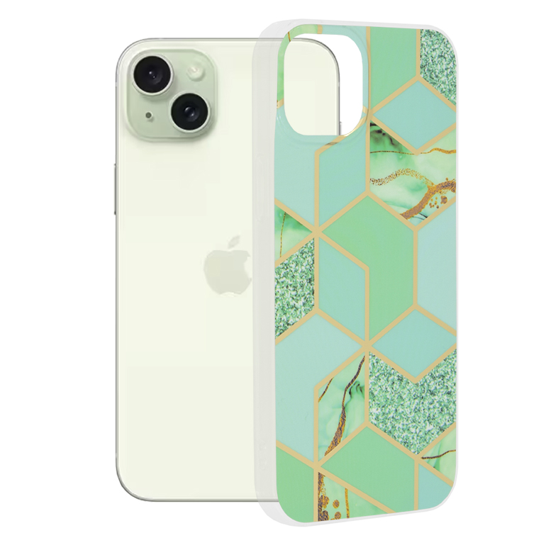 Techsuit - Marble Series - iPhone 15 Plus - Green Hex