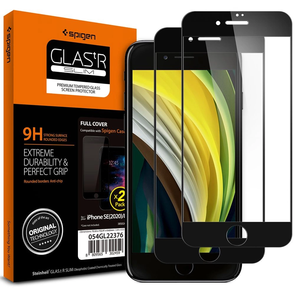 Spigen Glass FC Tempered Glass for iPhone 7 / 8 / SE 2020 / 2022 - Black 2 pcs.