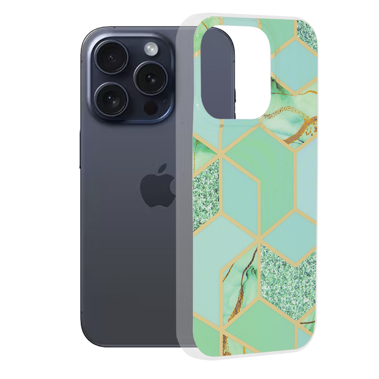 Techsuit - Marble Series - iPhone 15 Pro - Green Hex