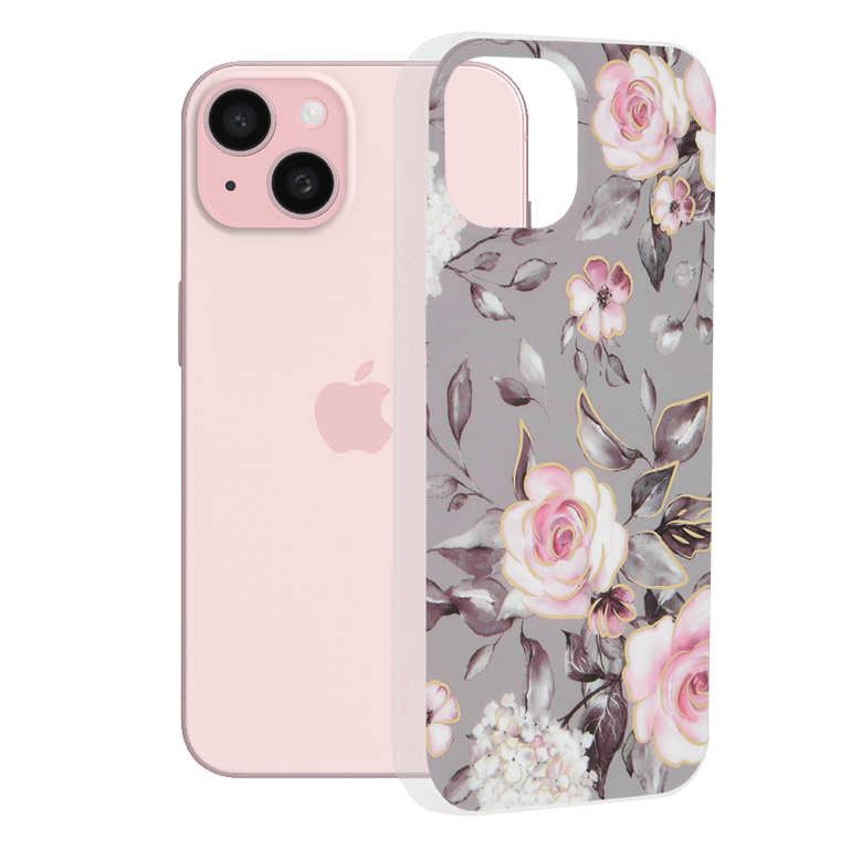 Techsuit - Marble Series - iPhone 15 - Bloom of Ruth Gray