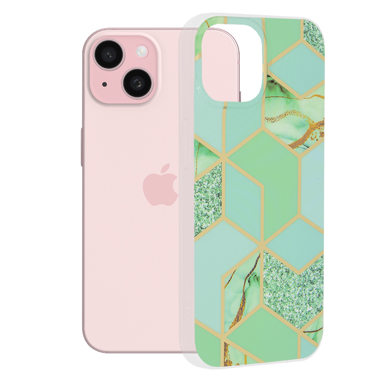 Techsuit - Marble Series - iPhone 15 - Green Hex