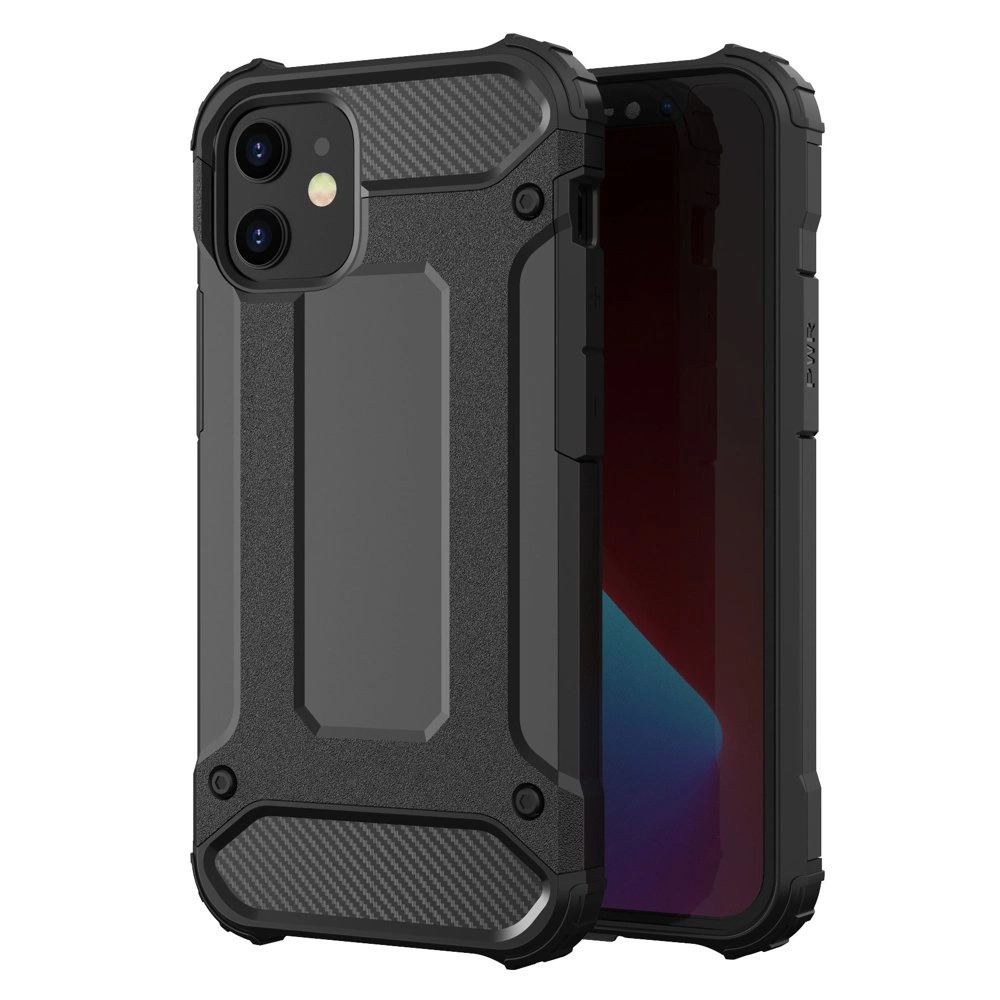 Hybrid Armor Case Tough Rugged Cover for iPhone 12 Pro Max black