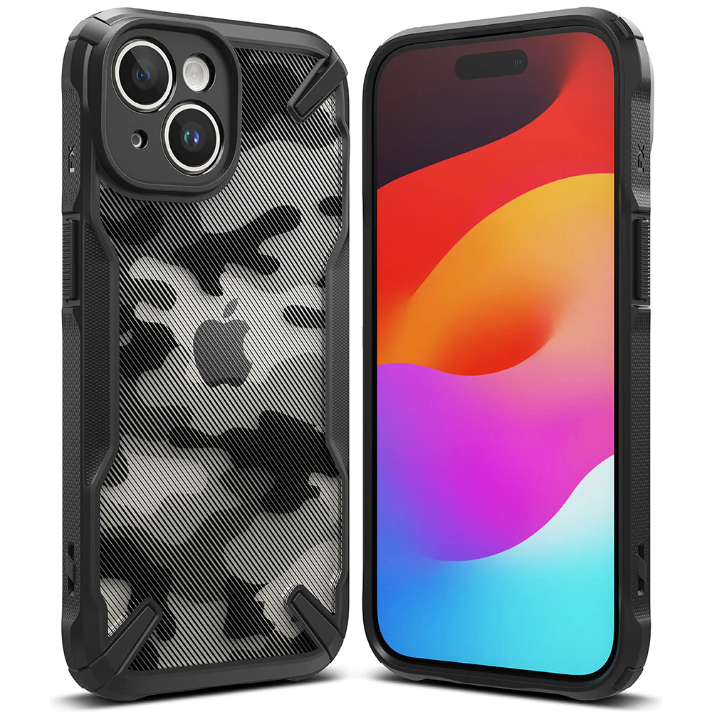 Ringke - Fusion X Design - iPhone 15 - Camo Black