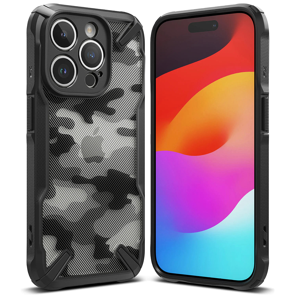 Ringke - Fusion X Design - iPhone 15 Pro - Camo Black