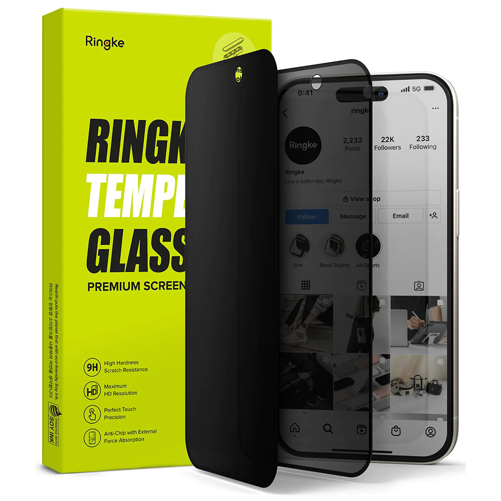 Ringke - Tempered Glass - iPhone 15 / iPhone 16 - Privacy