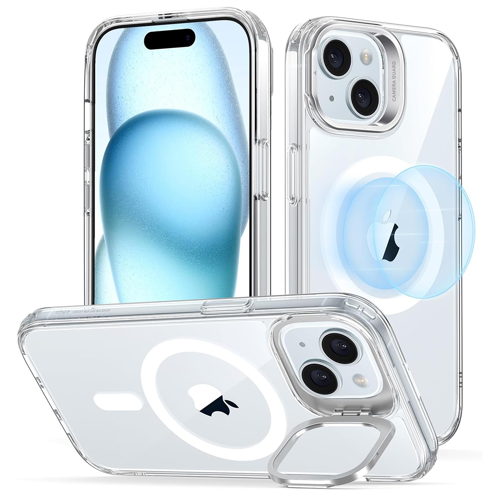 ESR - Classic Hybrid HaloLock Kickstand - iPhone 15 - Clear