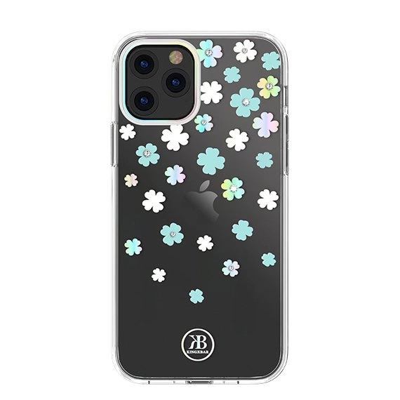 Kingxbar Lucky Series case decorated with original Swarovski crystals iPhone 12 mini transparent (Clover)