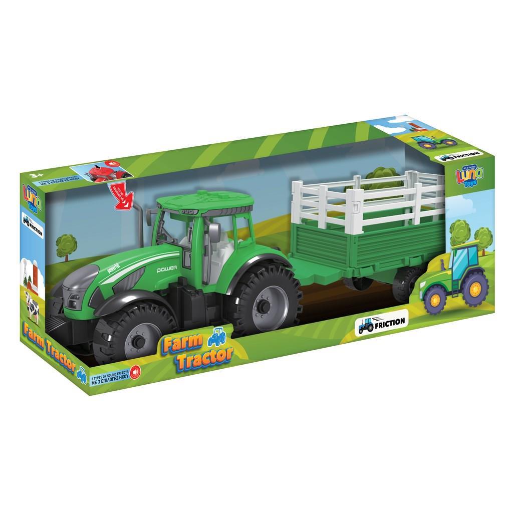 Τρακτέρ Friction Luna Toys με υπερυψωμένη καρότσα και ήχο 48x12