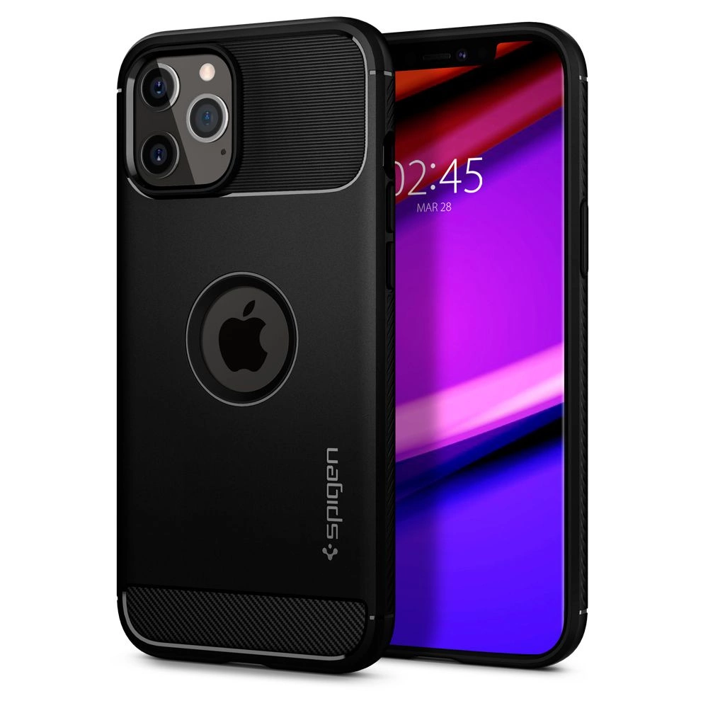 Spigen Rugged Armor Case for iPhone 12 / iPhone 12 Pro - Matte Black