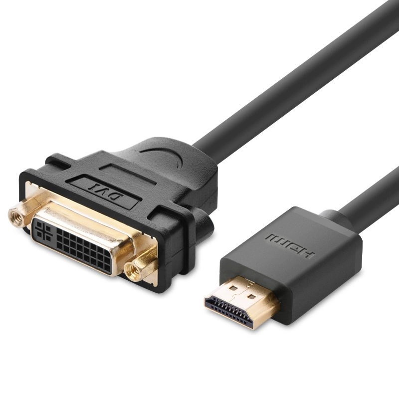 Ugreen cable cable adapter adapter DVI 24 + 5 pin (female) - HDMI (male) 22 cm black (20136)