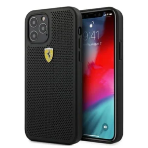 Ferrari FESPEHCP12MBK iPhone 12/12 Pro 6.1" black/black hardcase On Track Perforated