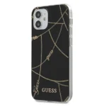 Guess GUHCP12SPCUCHBK iPhone 12 mini 5.4" black/black hardcase Gold Chain Collection