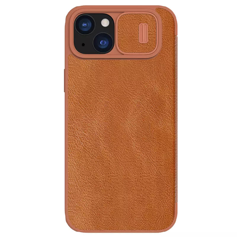 Nillkin - Qin Leather Case - iPhone 15 Plus - Brown