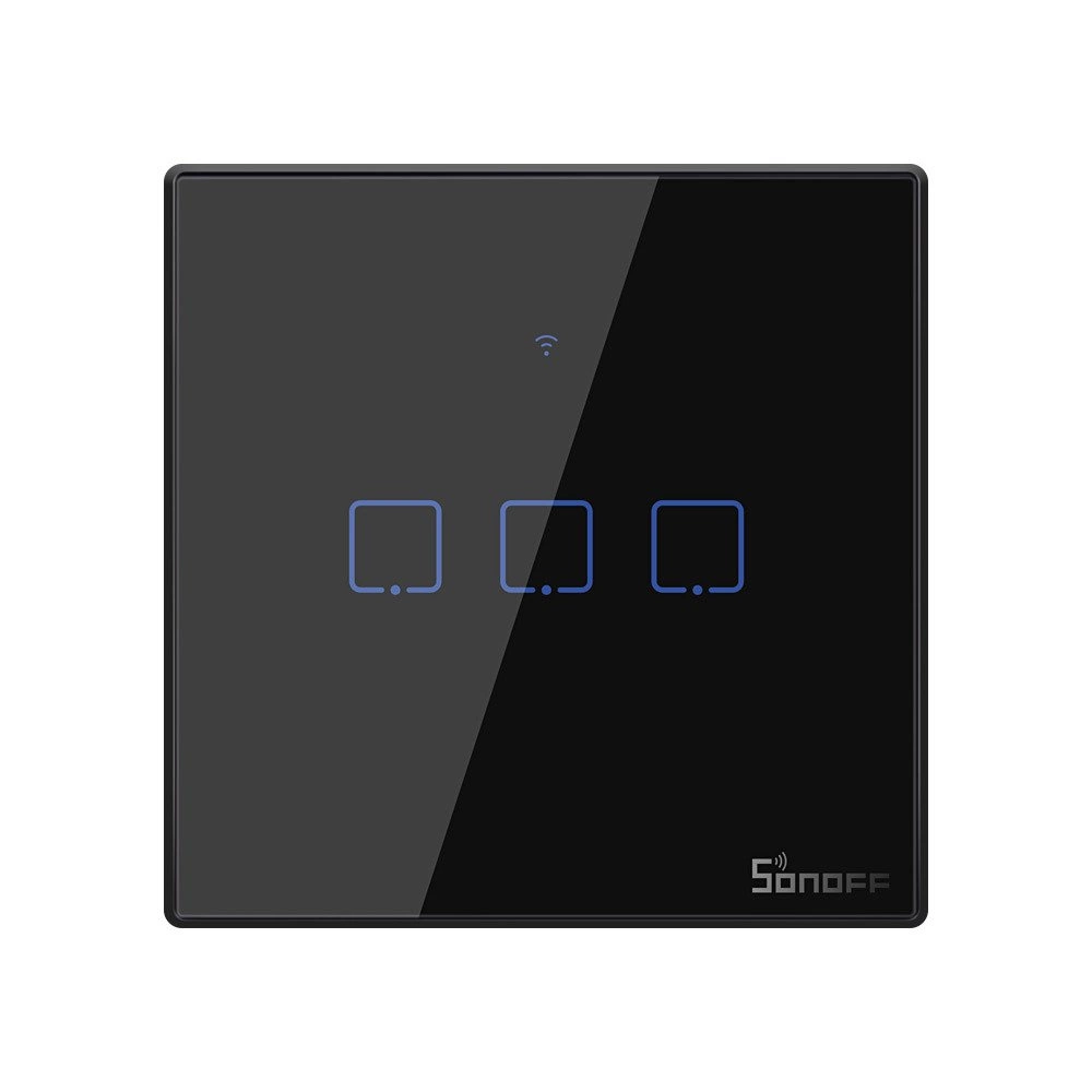 Sonoff T3EU3C-TX three-channel touch Wi-Fi wireless wall smart switches RF 433 MHz black (IM190314020)