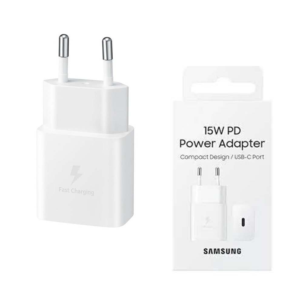 Samsung - Original Wall Charger (EP-T1510NWEGEU) - Type-C Fast Charging 15W - White (Blister Packing)