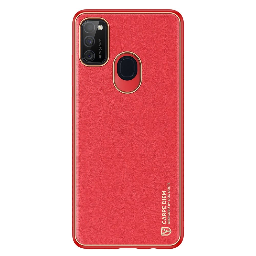 Dux Ducis Yolo elegant case made of soft TPU and PU leather for Samsung Galaxy M30s red