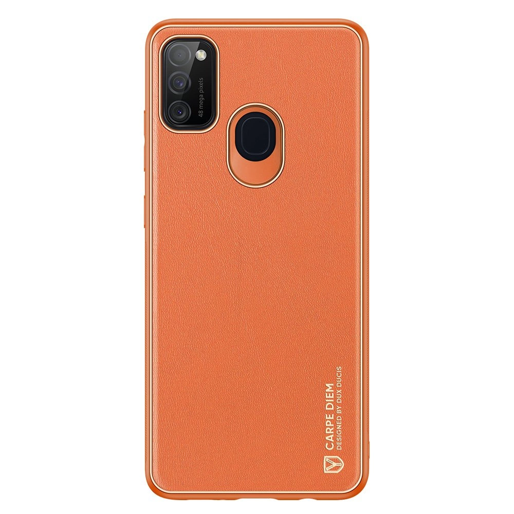 Dux Ducis Yolo elegant case made of soft TPU and PU leather for Samsung Galaxy M30s orange