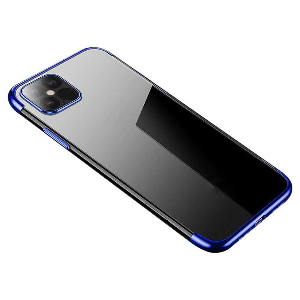 Clear Color Case Gel TPU Electroplating frame Cover for Samsung Galaxy S21 Ultra 5G blue