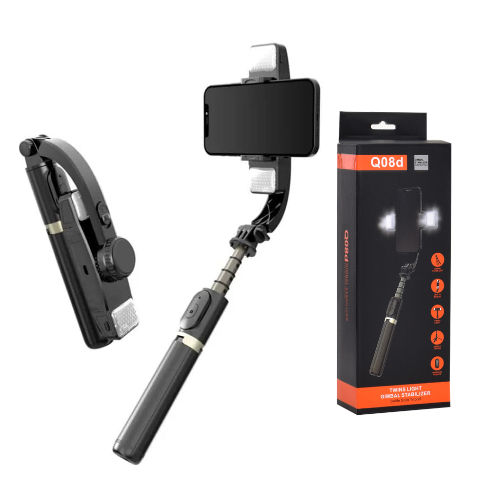 Techsuit - Selfie Stick (Q08D) - Stabilizer Tripod with Twins Light