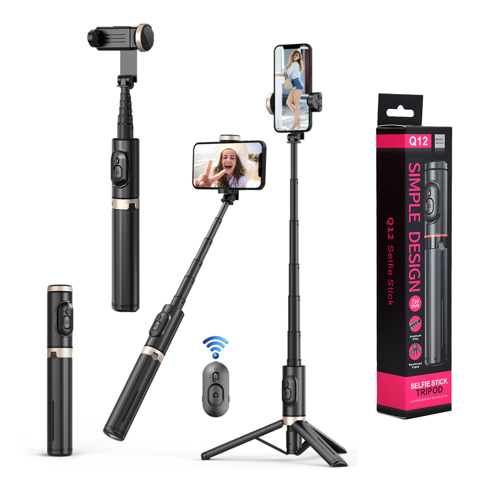 Techsuit - Selfie Stick (Q12) - Stable Tripod Mount with Wireless Remote Control