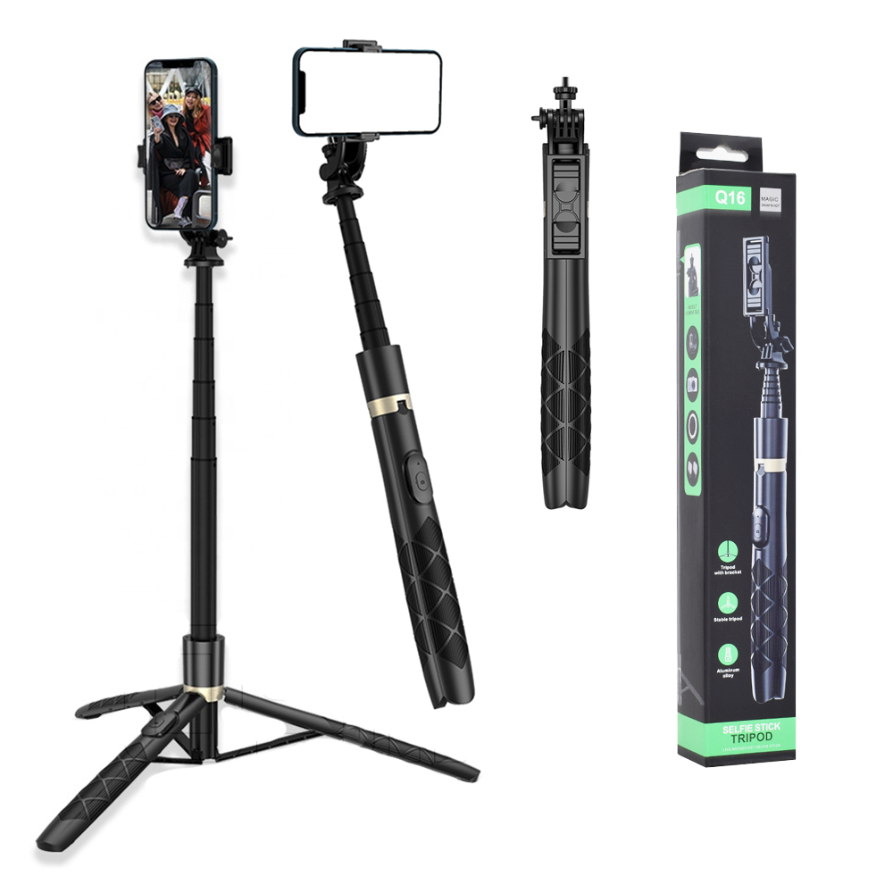 Techsuit - Selfie Stick (Q16) - Stable Tripod with 1/4 Screw Interface and Wireless Remote for GoPro