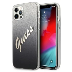 Guess GUHCP12MPCUGLSBK iPhone 12/12 Pro 6.1" black/black hardcase Glitter Gradient Script