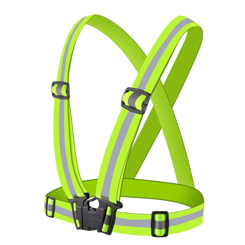 Adjustable reflective harness for a running bike - yellow