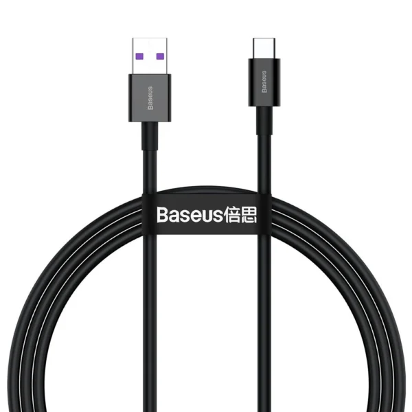 Baseus Superior USB - USB Typ C fast charging data cable 66 W (11 V / 6 A) Huawei SuperCharge SCP 1 m black (CATYS-01)