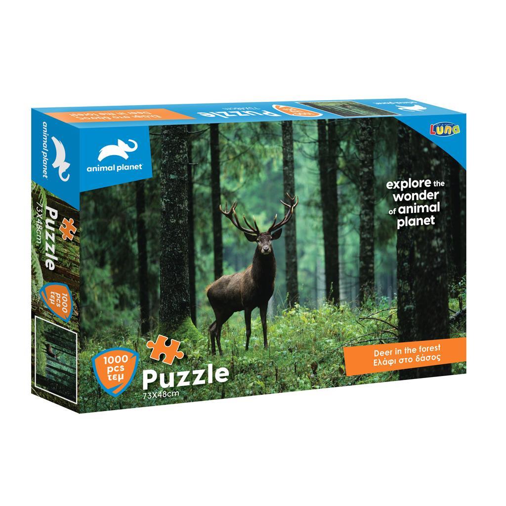 Παζλ 1000 Τμx. Ελάφι στο Δάσος  Animal Planet 73x48εκ. Luna Toys