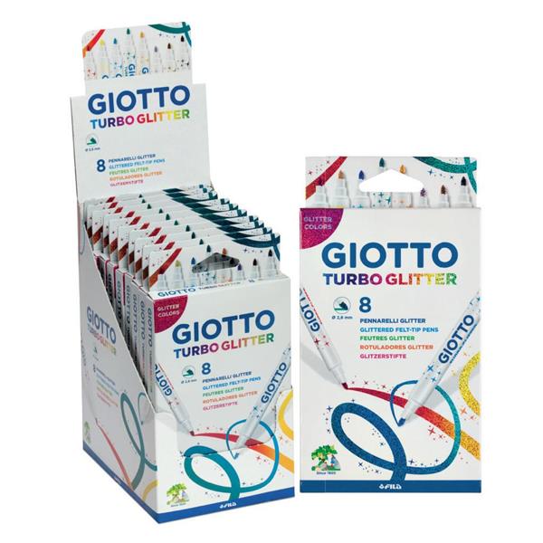 ΜΑΡΚΑΔΟΡΟΙ TURBO GLITTER 8ΤΕΜ GIOTTO