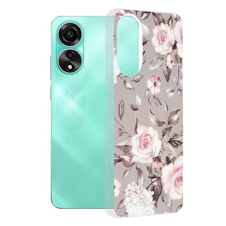 Techsuit - Marble Series - Oppo A78 4G - Bloom of Ruth Gray