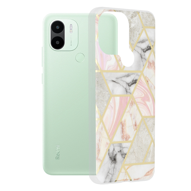 Techsuit - Marble Series - Xiaomi Redmi A1+ / A2+ - Pink Hex