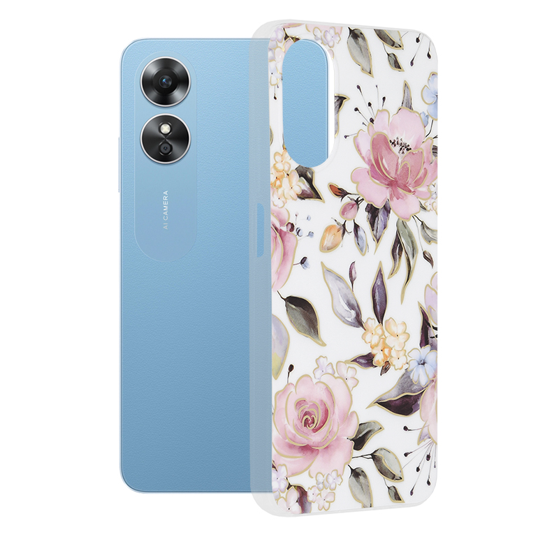 Techsuit - Marble Series - Oppo A17 - Chloe White