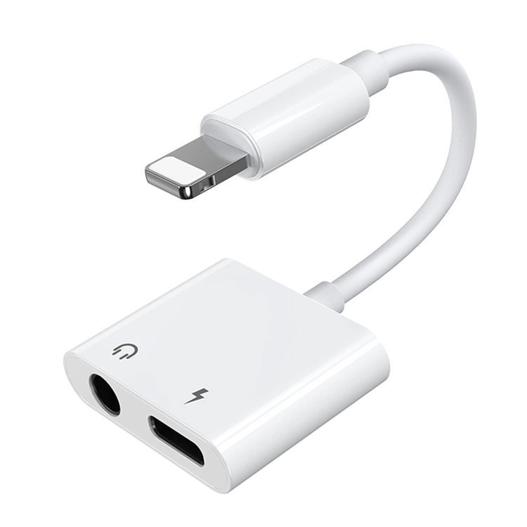 Joyroom S-Y104 headphone adapter Lightning - Lightning / mini jack 3.5mm - white