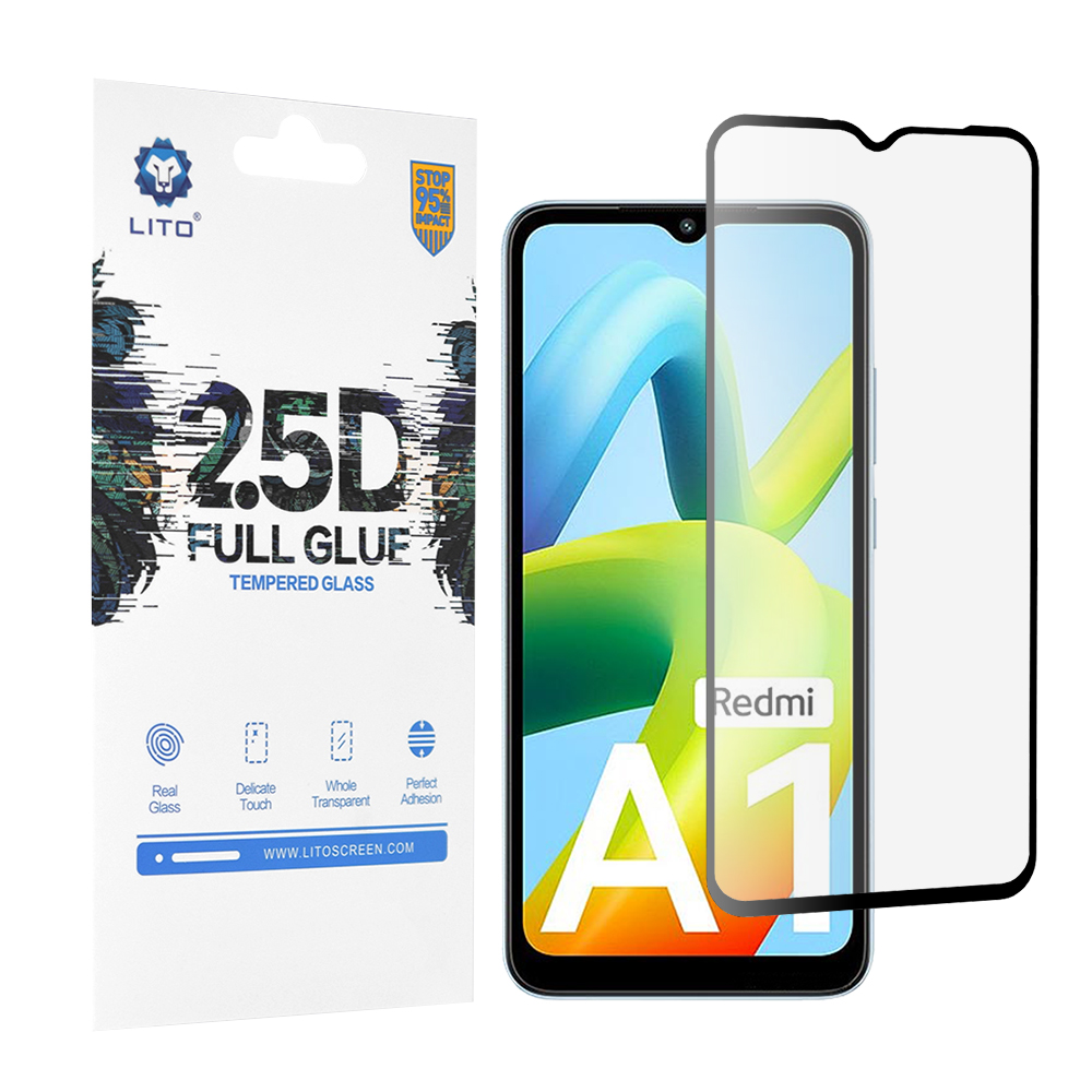 Lito - 2.5D FullGlue Glass - Xiaomi Redmi A1 / A1+ / A2 / A2+ - Black