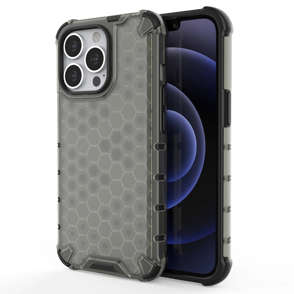 Honeycomb Case armor cover with TPU Bumper for iPhone 13 Pro black