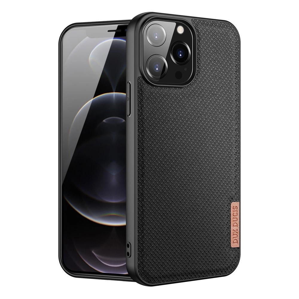 Dux Ducis Fino case covered with nylon material for iPhone 13 Pro Max black