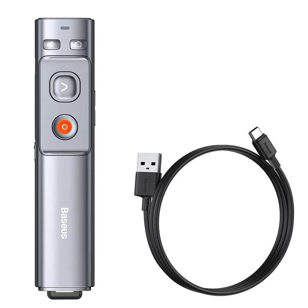 Baseus Orange Dot wireless laser pointer for presentations - gray (with battery)